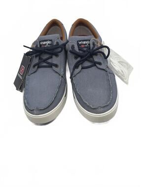 Wrangler Twisted X Casual Shoes Men’s 9.5 Blue Canvas Boat Deck Sneakers MCA0061